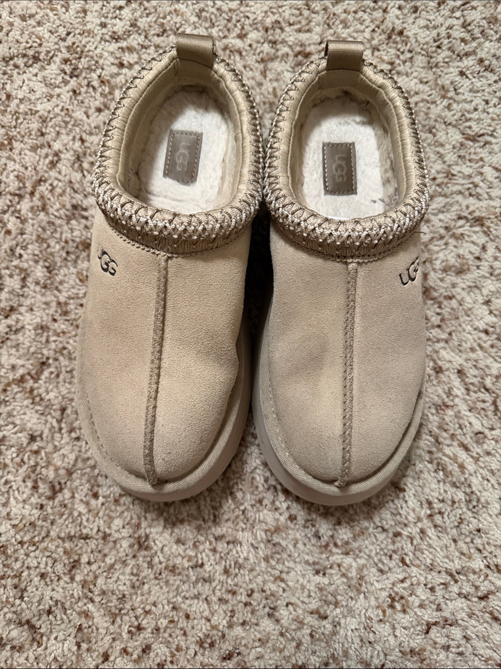 UGG Sandstone Suede Slip-On Shearling Clog
